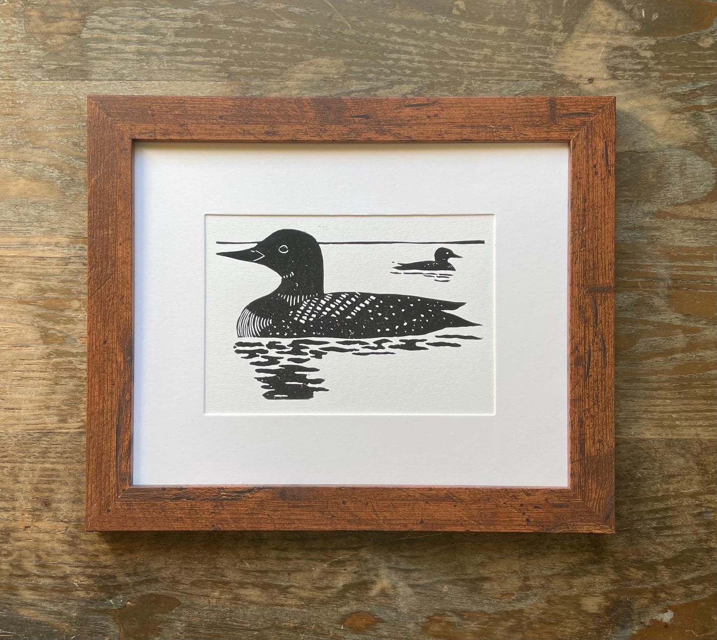 Loon Linocut Print