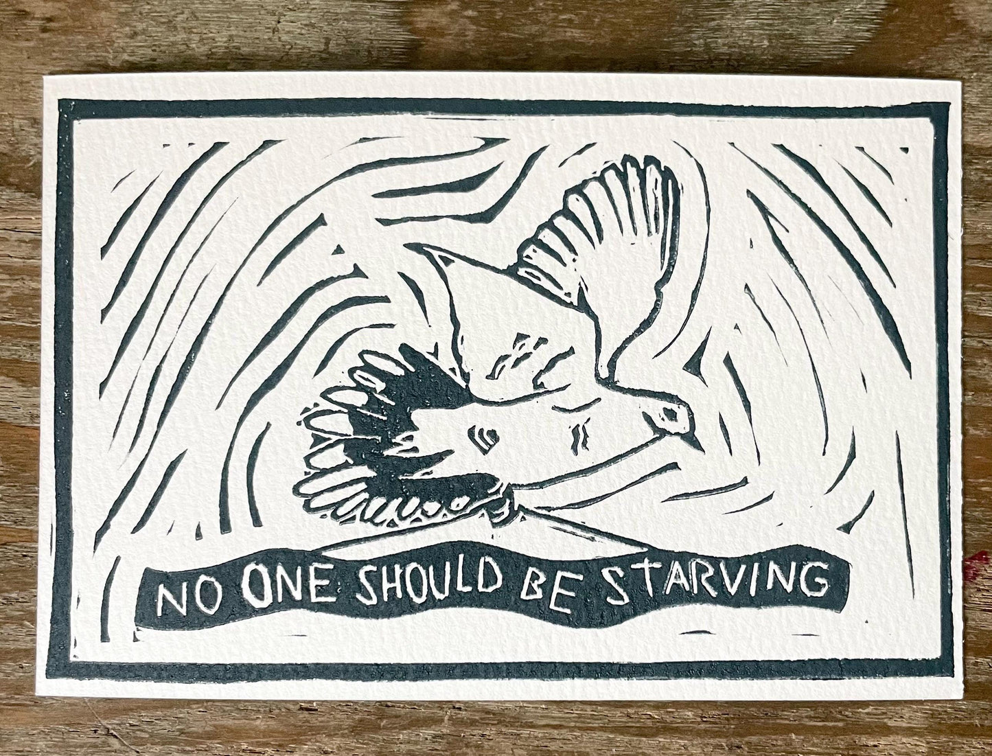 No One Should Be Starving Postcard