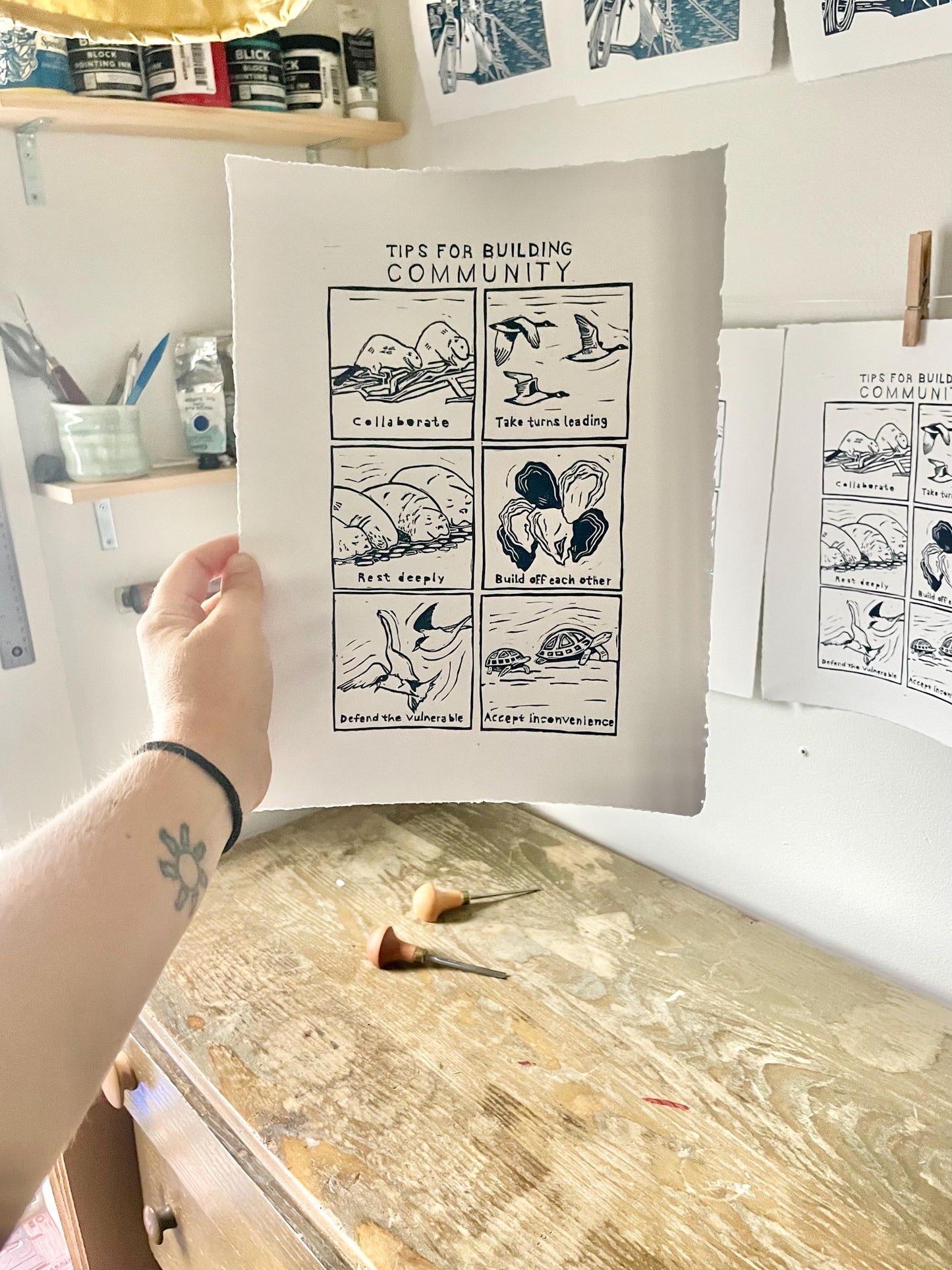 Tips for Building Community Linocut