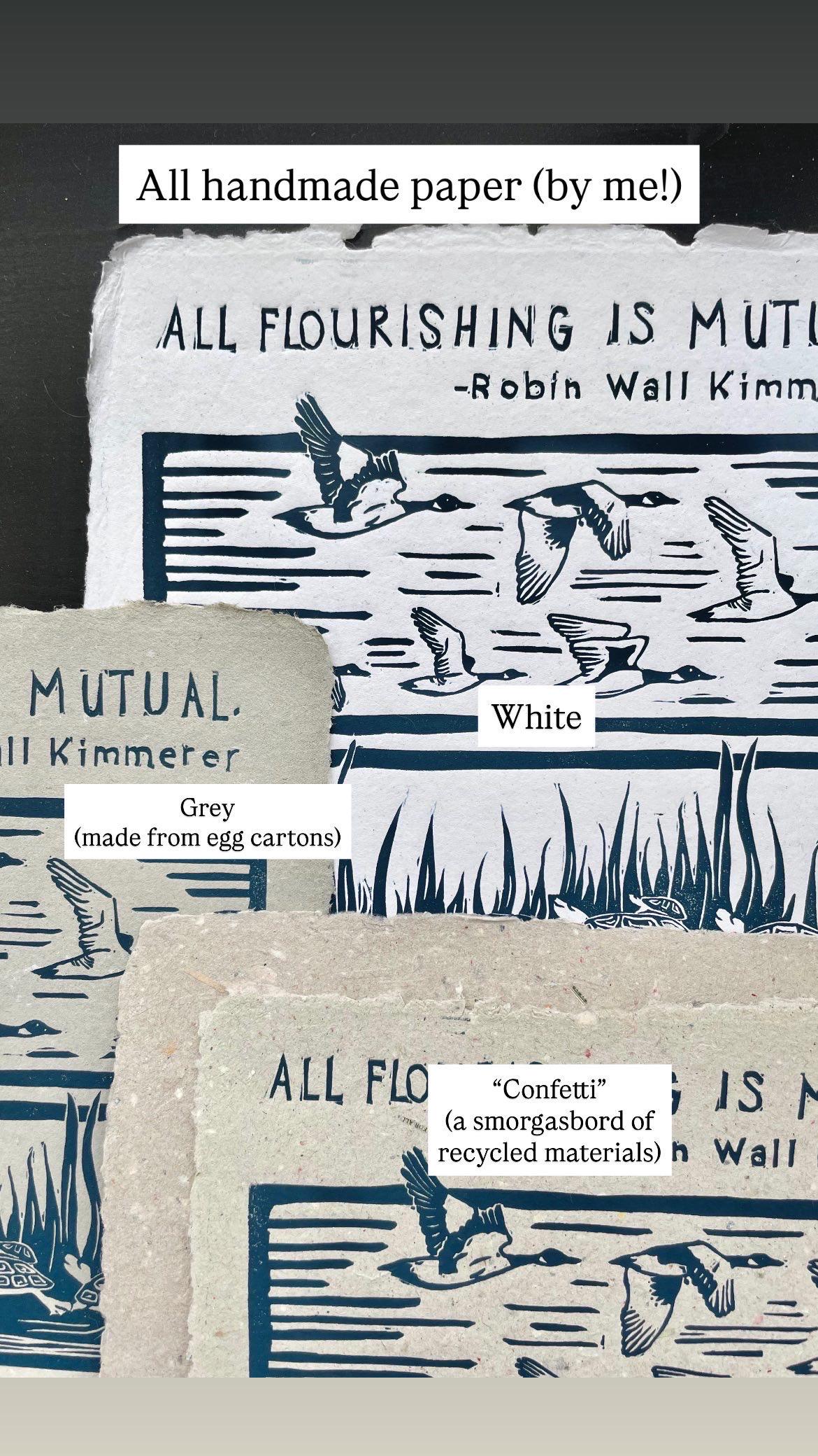 All Flourishing Is Mutual Linocut