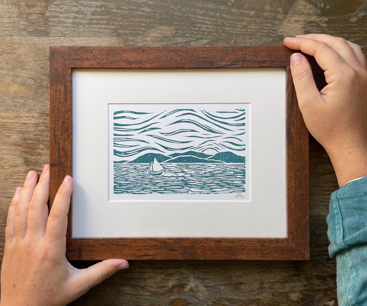 Gaff Rigged Sailboat Handmade Print