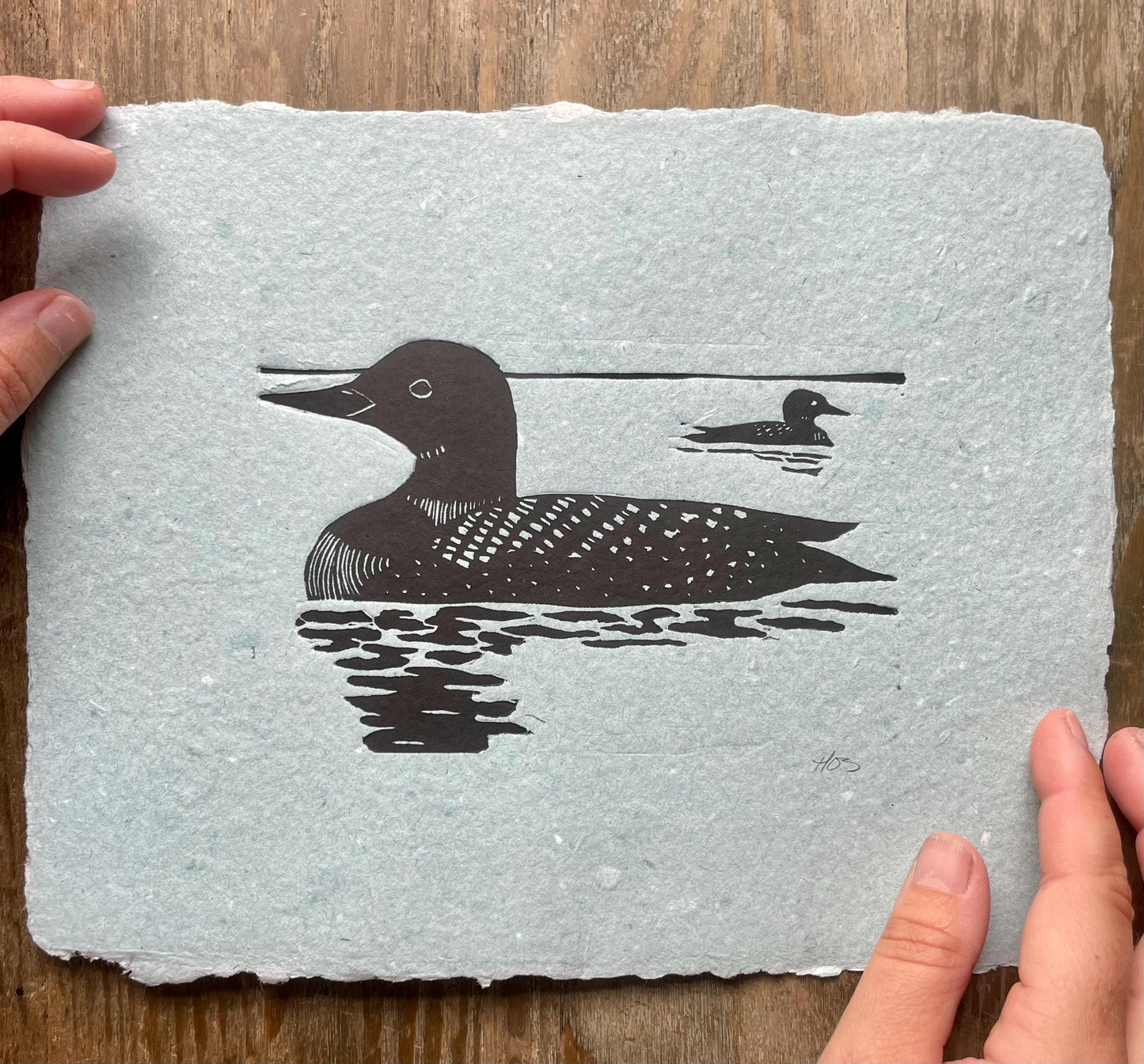 Loon Linocut Print
