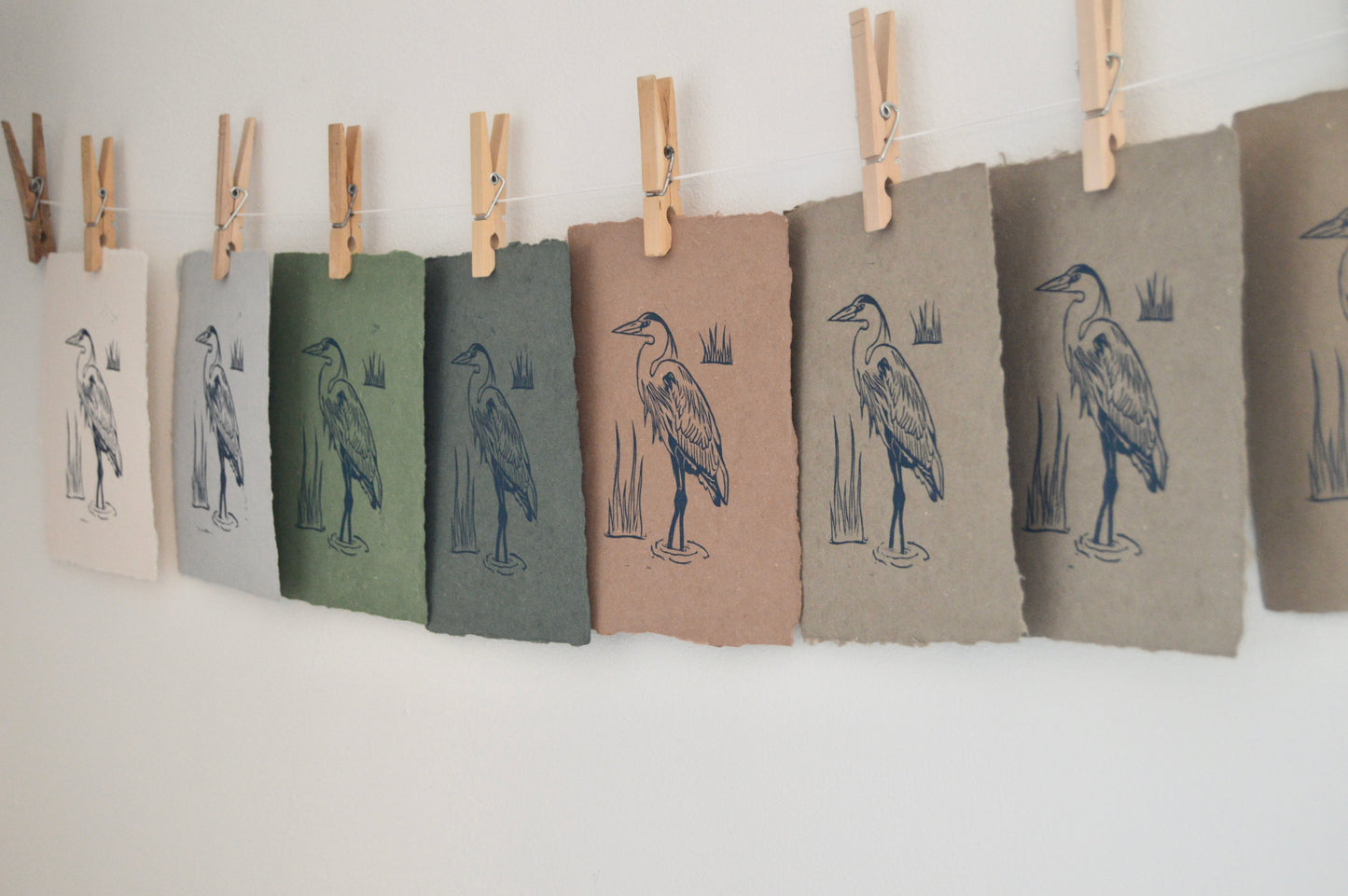 Heron Print on Handmade Paper