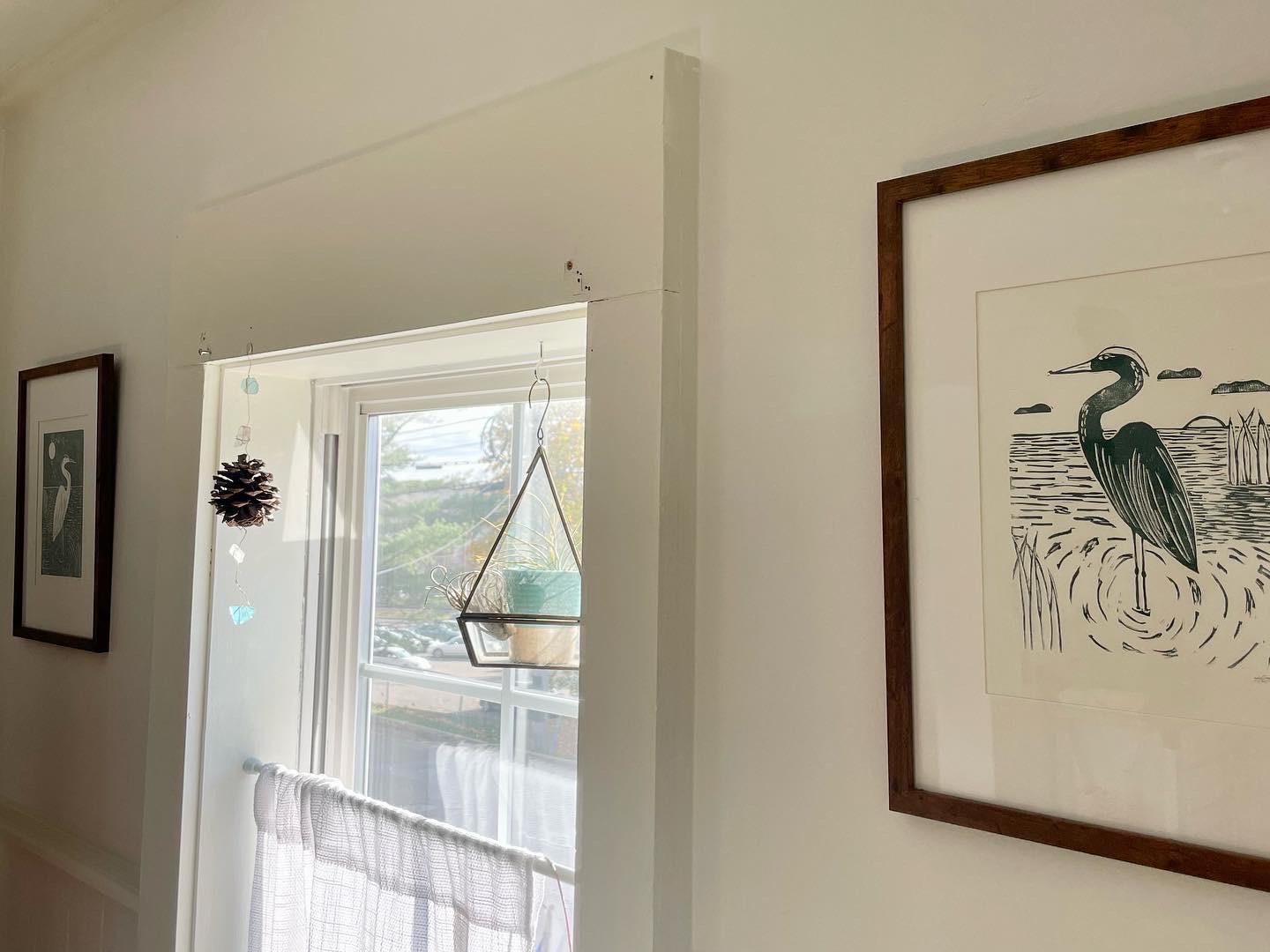 Heron Sunrise Linocut