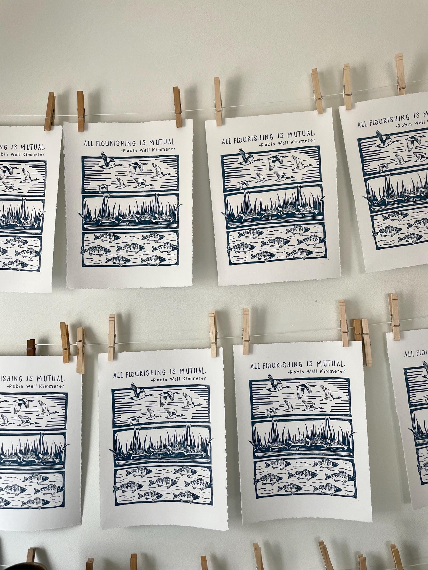 All Flourishing Is Mutual Linocut