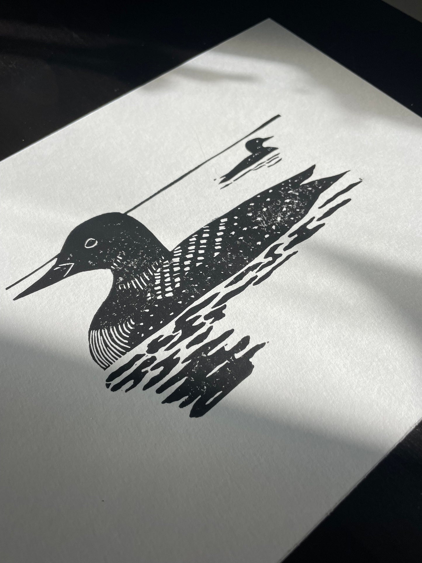 Loon Linocut Print