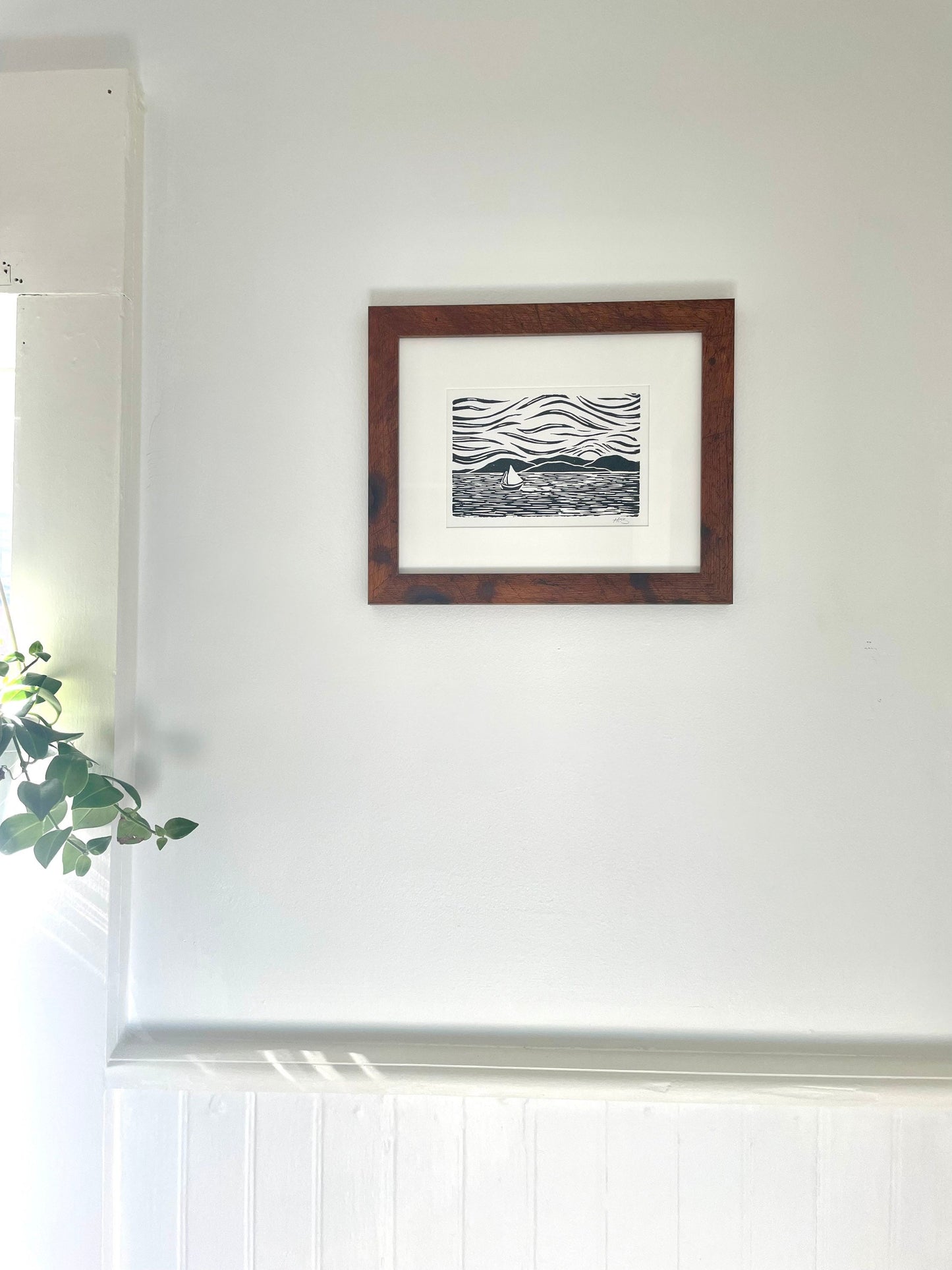 Gaff Rigged Sailboat Handmade Print