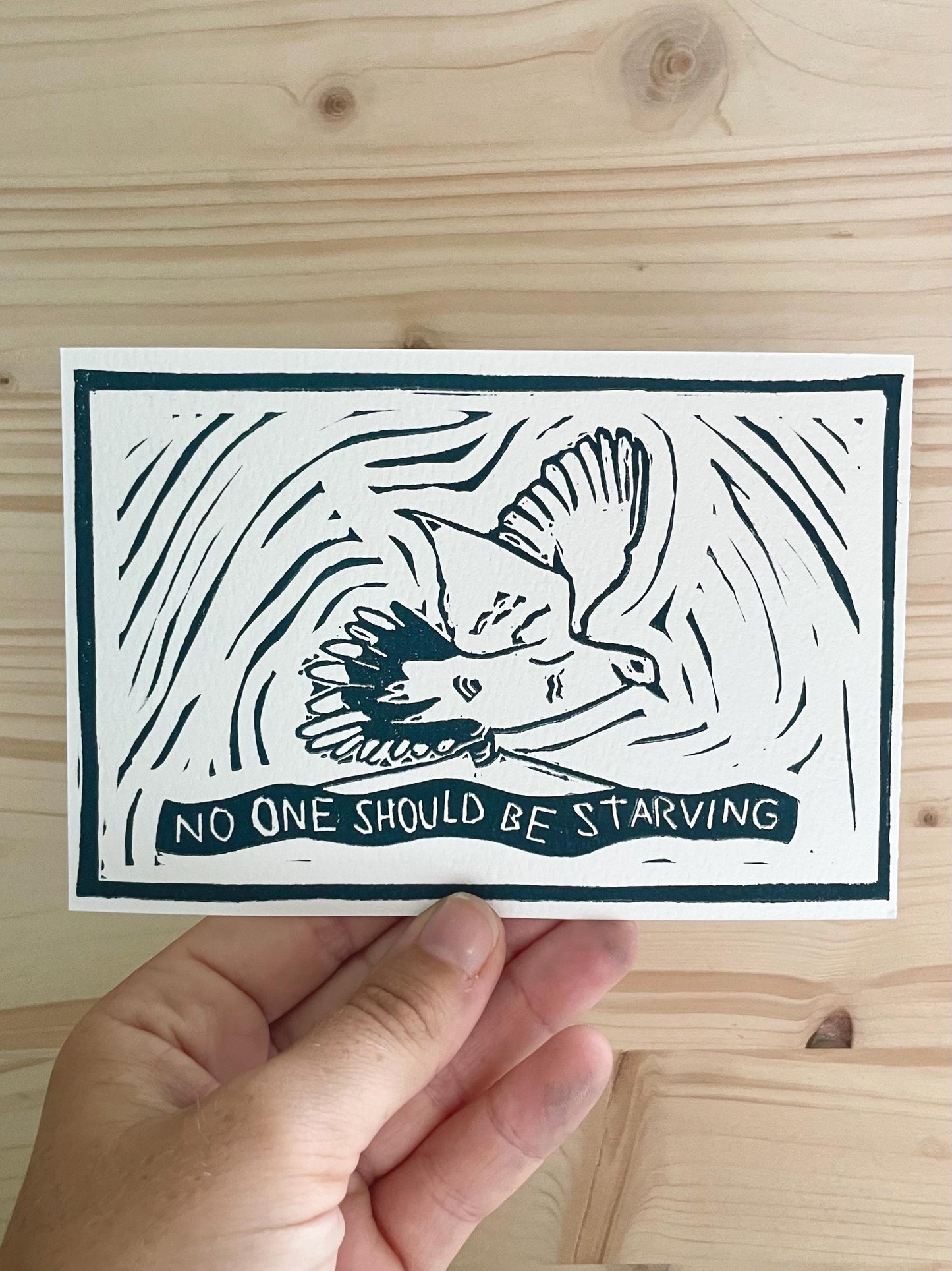 No One Should Be Starving Postcard
