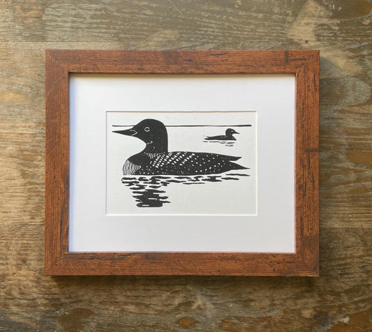 Loon Linocut Print