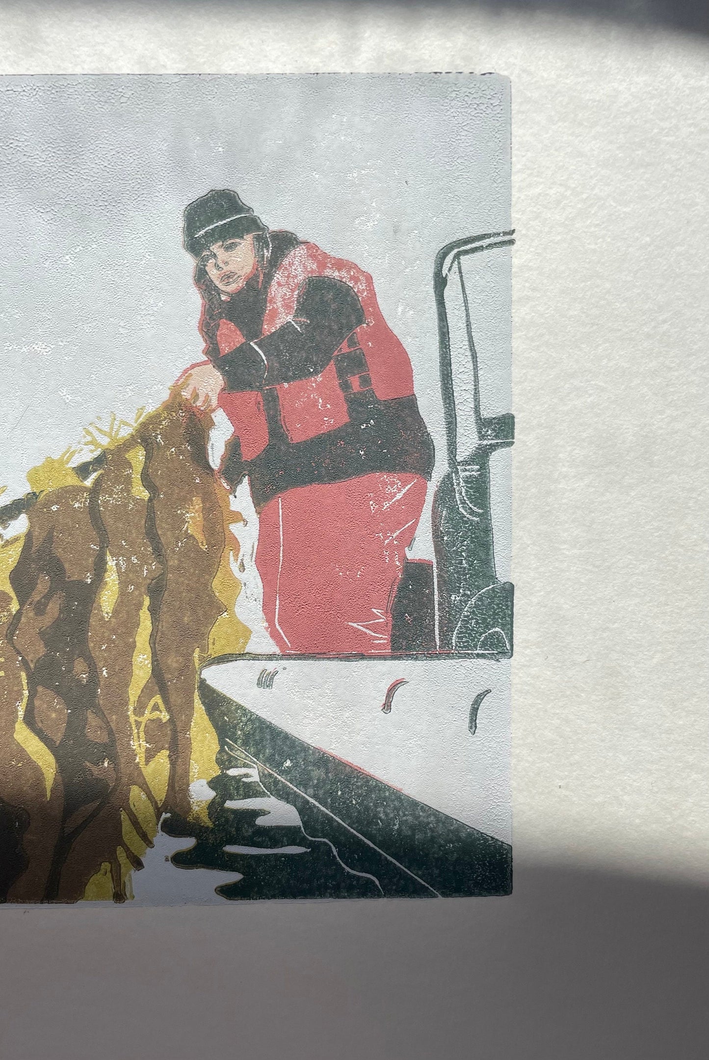 The Ocean Farmer Linocut