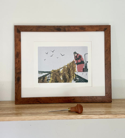 The Ocean Farmer Linocut