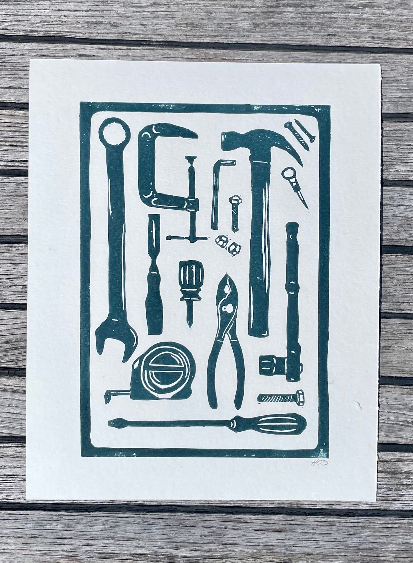 Tools Linocut Print