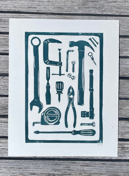 Tools Linocut Print
