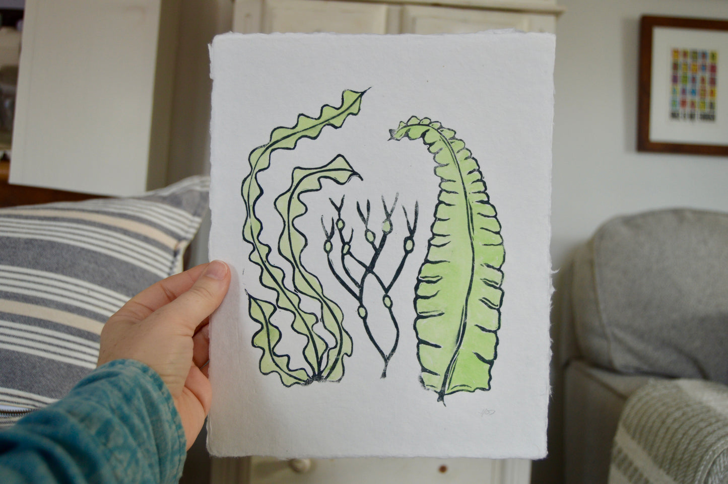 Seaweed Prints On Handmade Paper