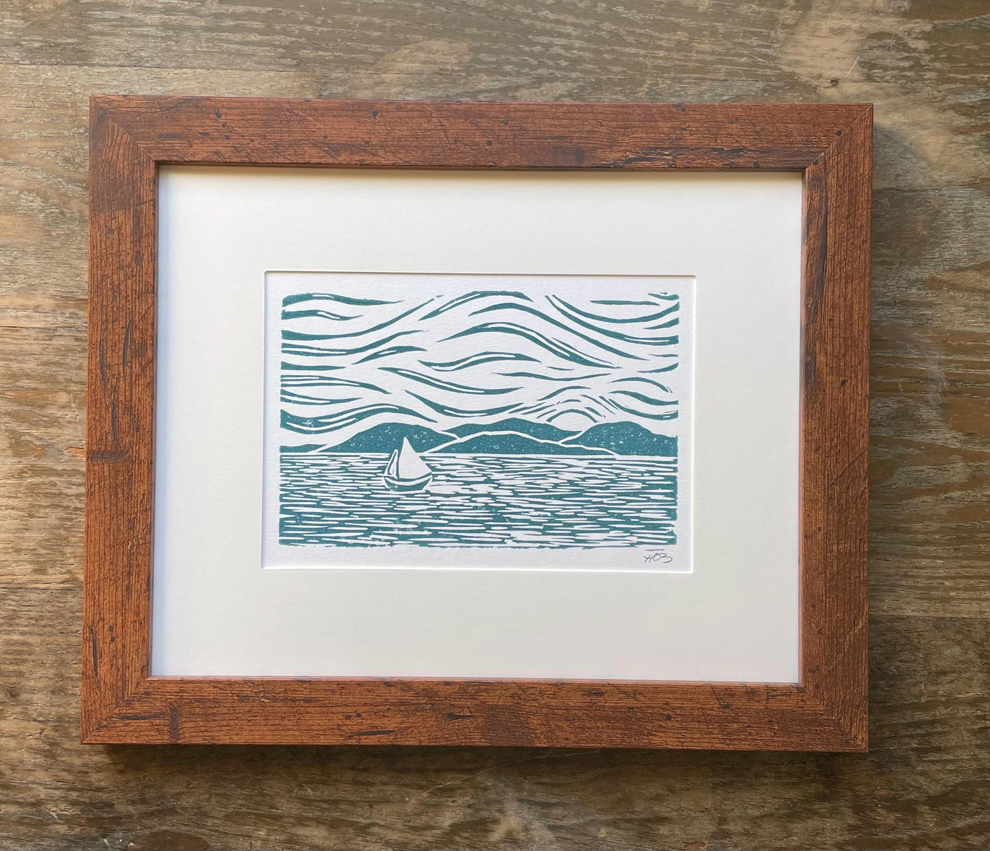 Gaff Rigged Sailboat Handmade Print