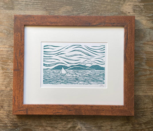 Gaff Rigged Sailboat Handmade Print