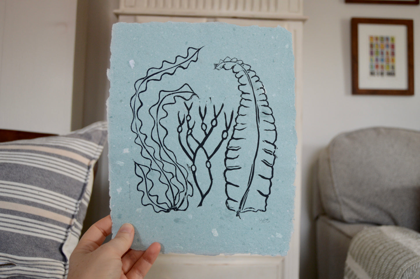 Seaweed Prints On Handmade Paper