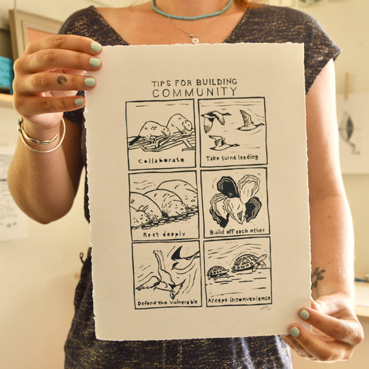 Tips for Building Community Linocut