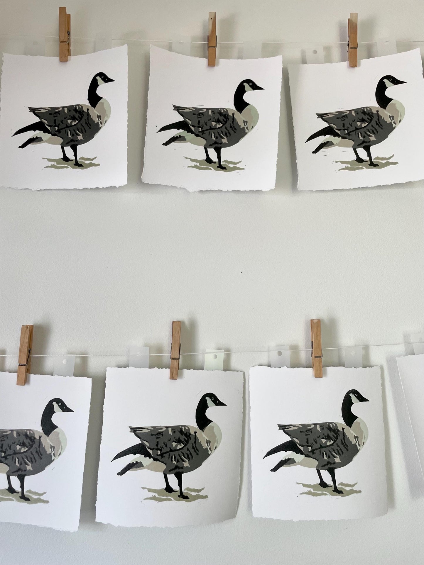 Goose Handmade Linocut Reduction Print