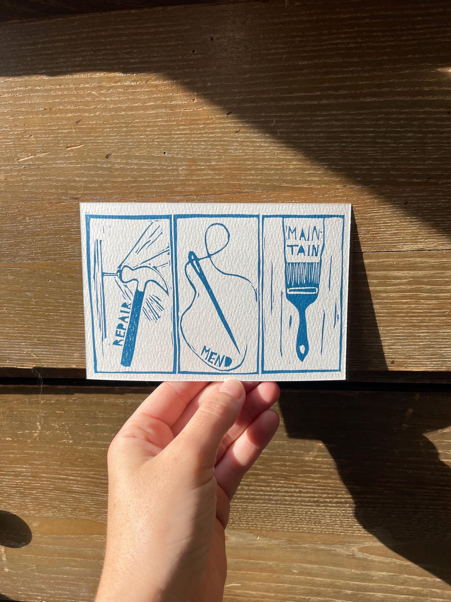 Repair Mend Maintain Postcard