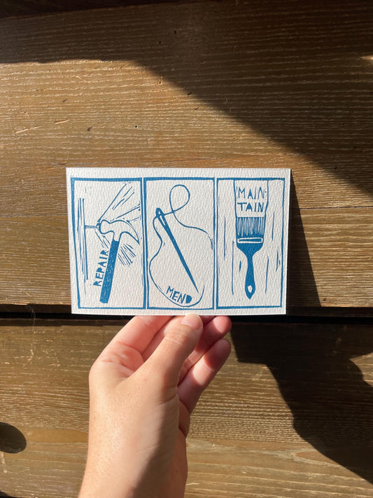 Repair Mend Maintain Postcard