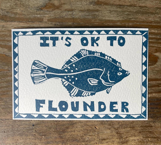 It’s Ok To Flounder Postcard