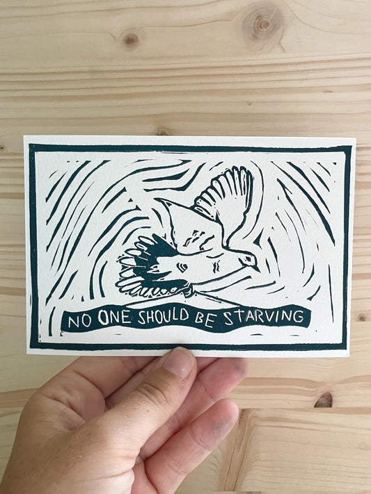 No One Should Be Starving Postcard